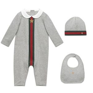 NWT Gucci Kids - Baby Web print three-piece gift set
